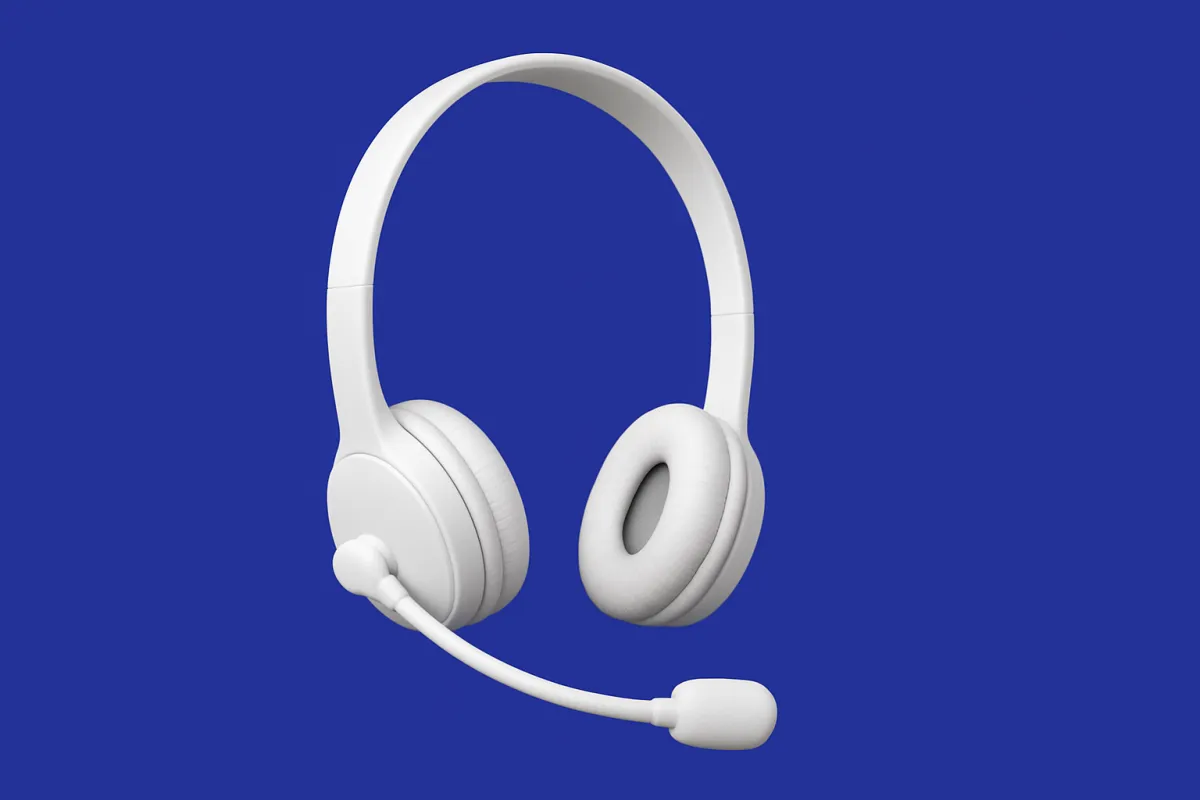 White headset representing voice AI automation