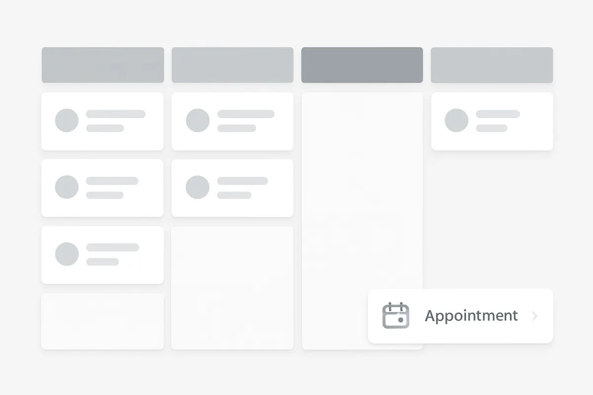 Sales Center CRM board screenshot