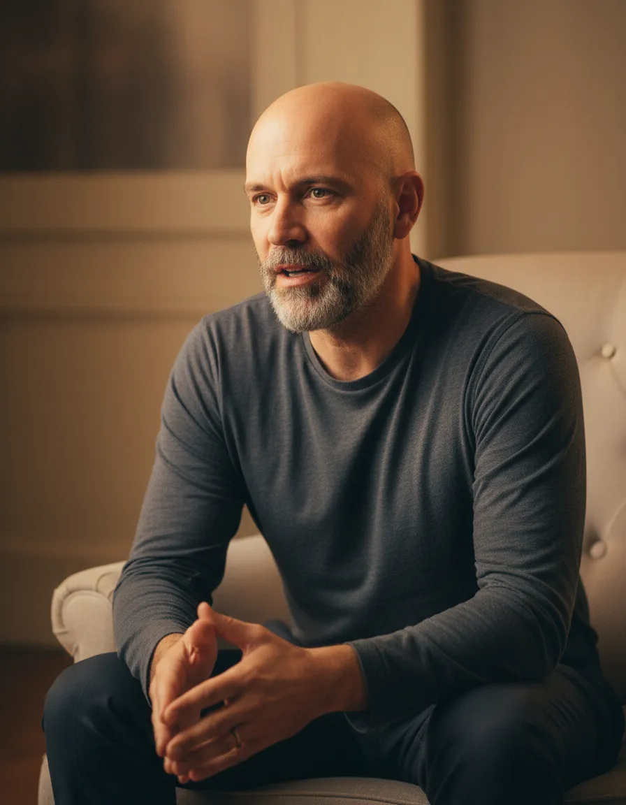 Bald man beard