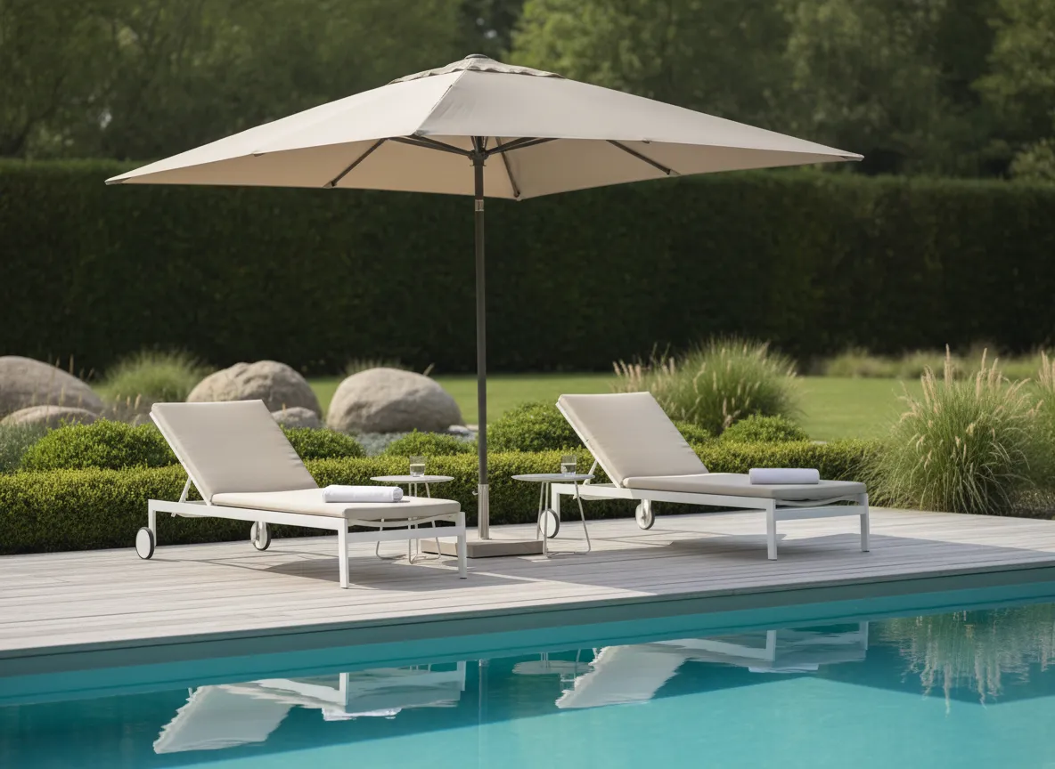 Mesa porta vasos para piscina de fibra de vidrio