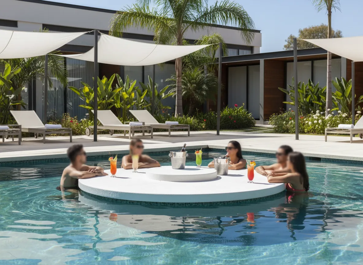 Mesa flotante para piscina