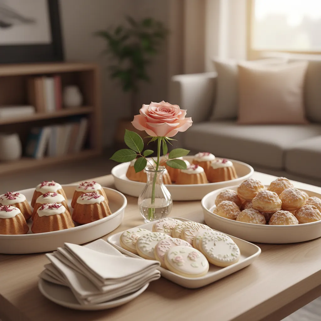 Mesa de refrigerios dulces