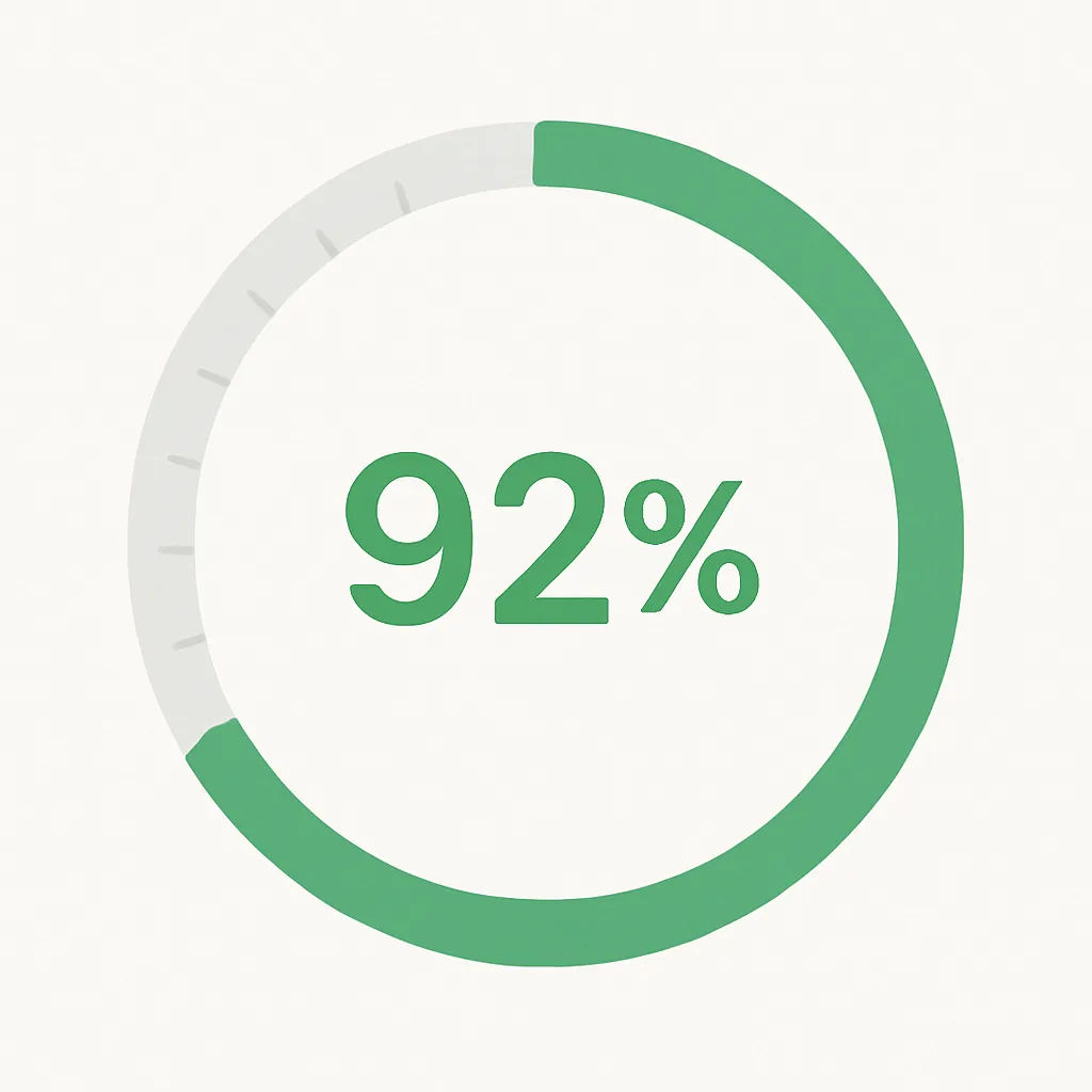 Gauge showing 92% overall score