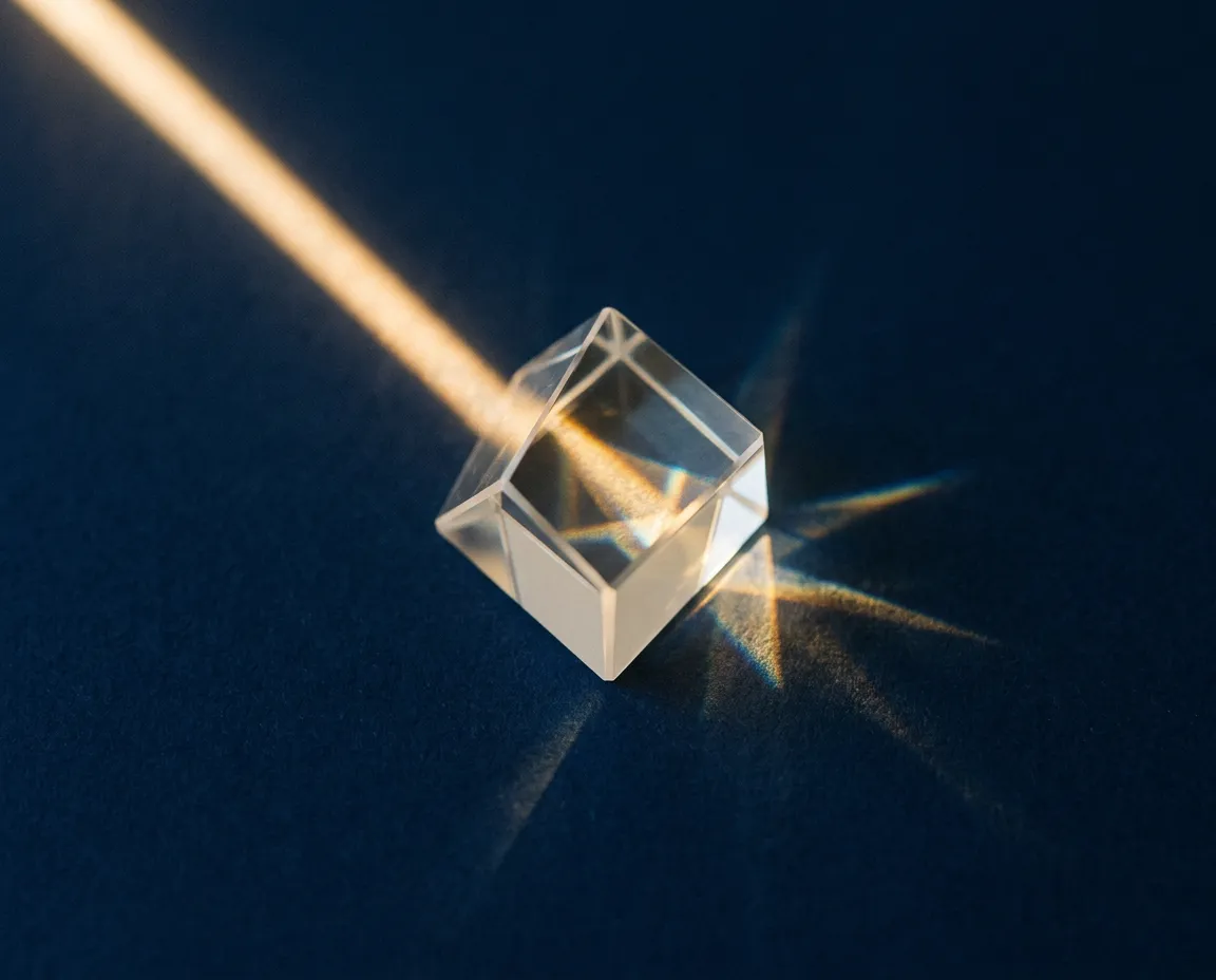 Crystalline light geometry representing mental clarity and lucid stillness