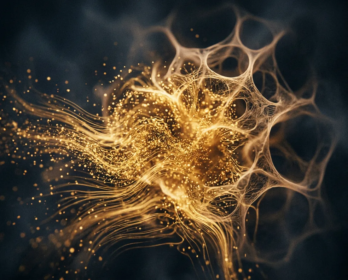 Ethereal luminous frequency flowing into cellular structure during meditation