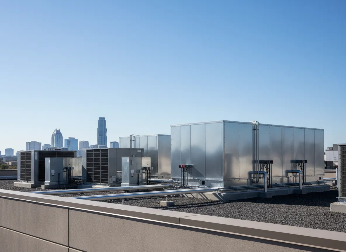 Commercial rooftop HVAC units in Austin