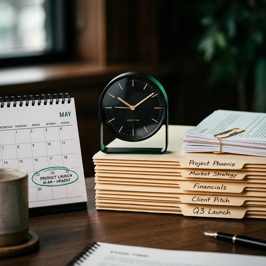 Calendar with fast approaching filing deadline and clock