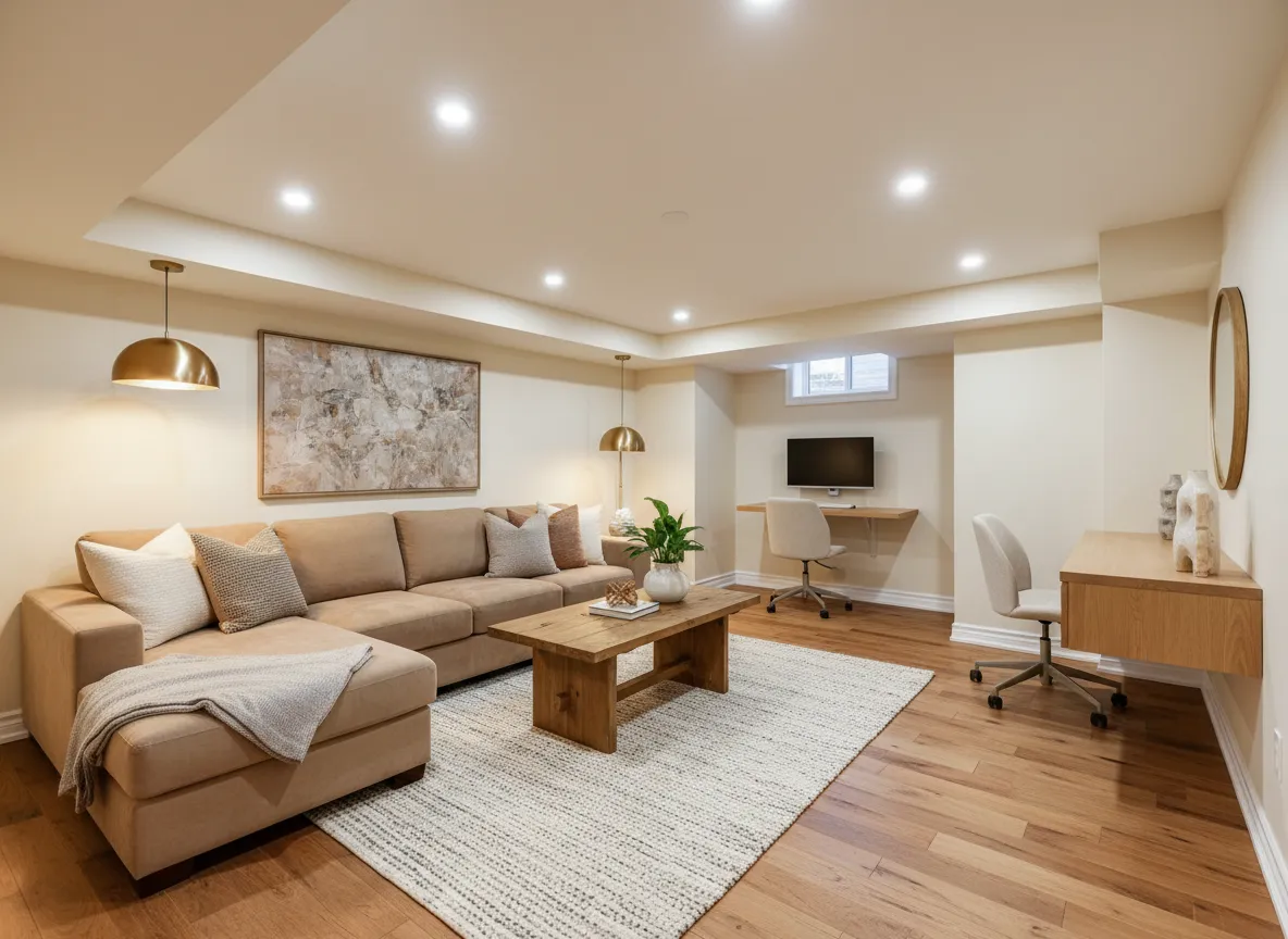 Montage avant/après illustrant la gestion de projet de rénovation : à gauche état initial, à droite résultat final coordonné, finitions soignées et optimisation de l’espace.