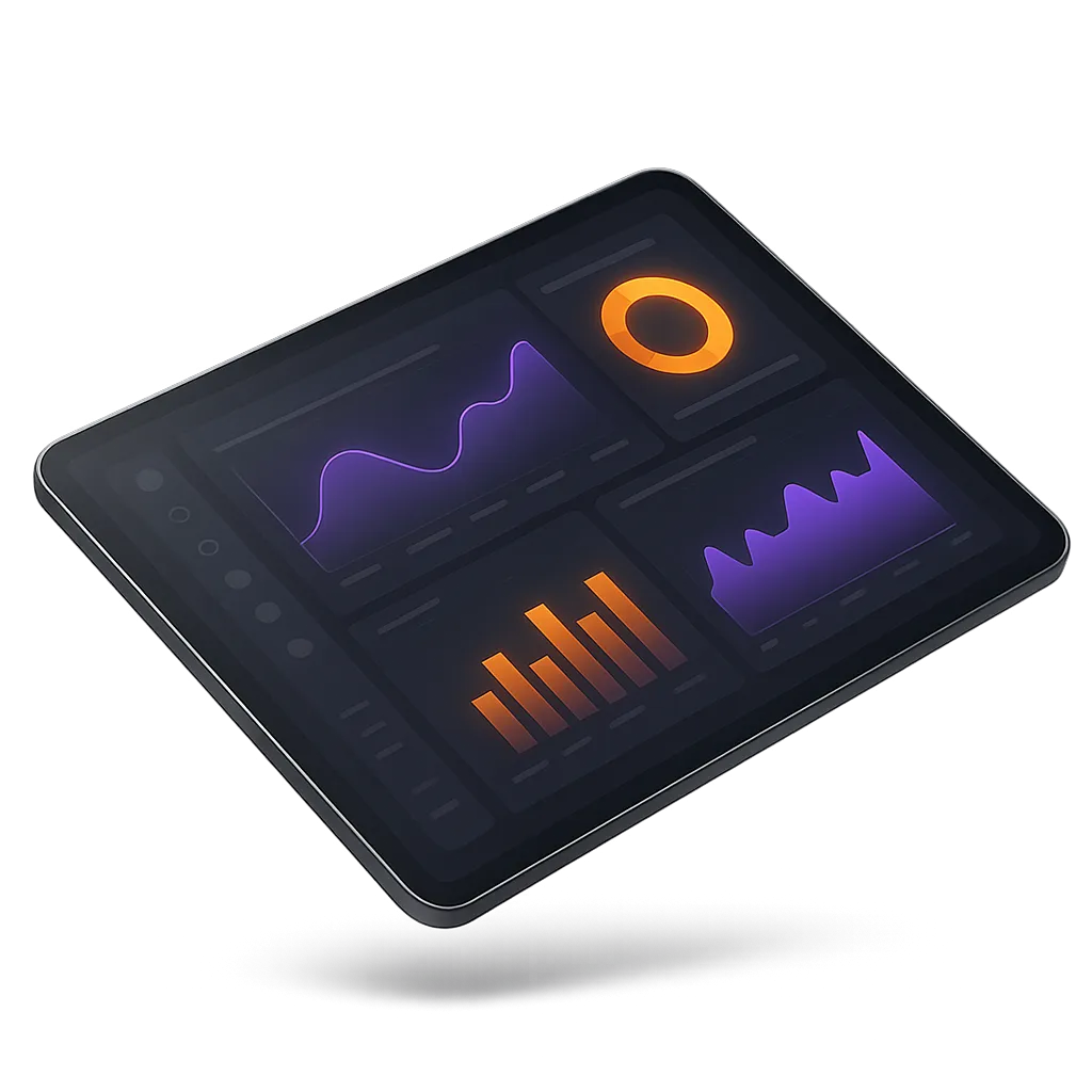 Dashboard cutout showing easy-to-use software interface