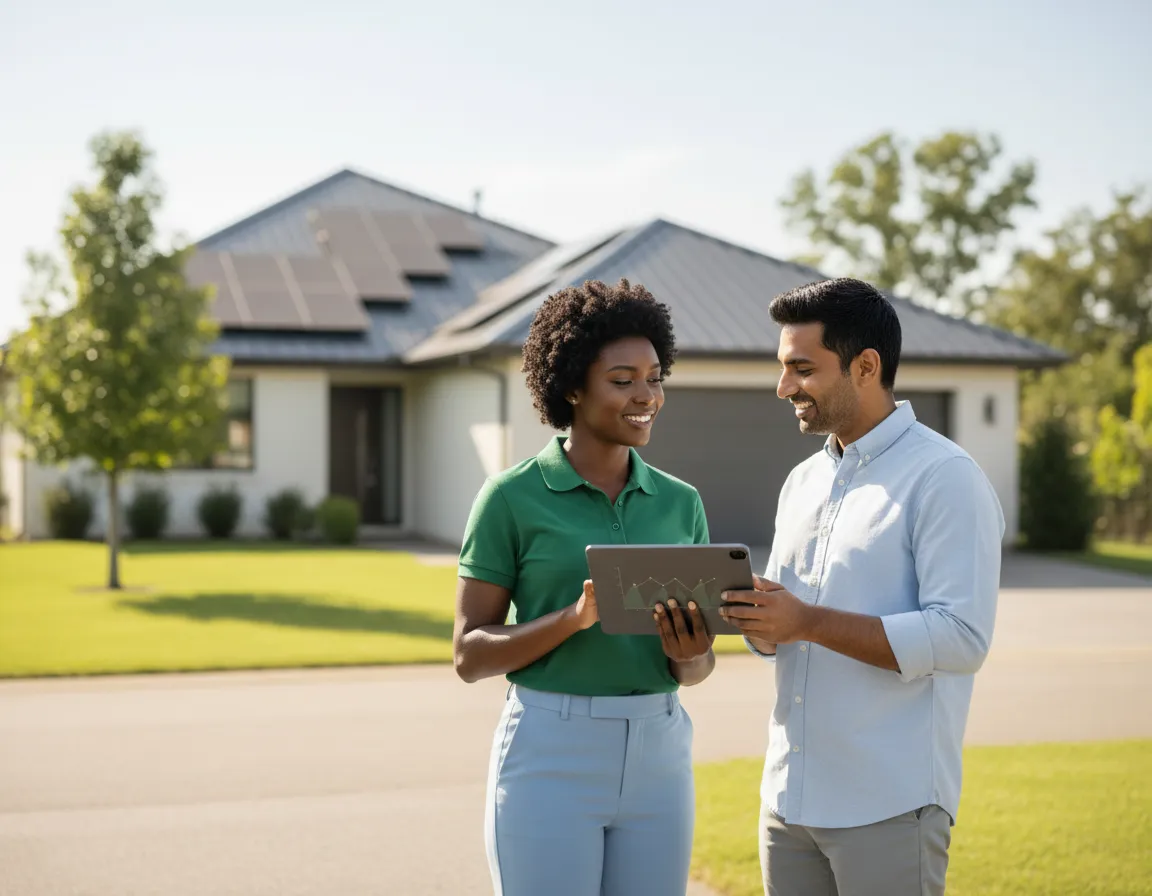 Energy consultant speaking with a homeowner