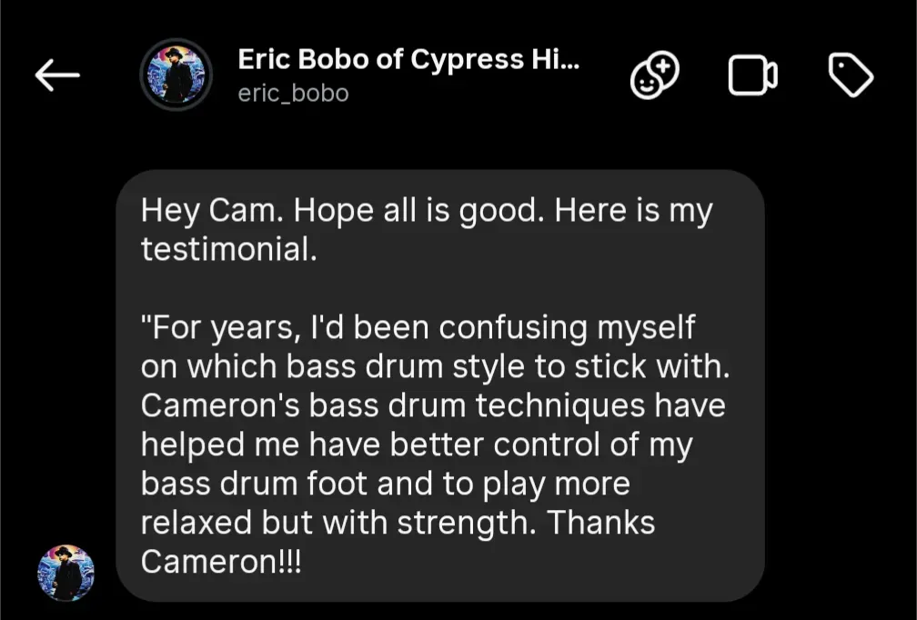 Eric Bobo text message screenshot