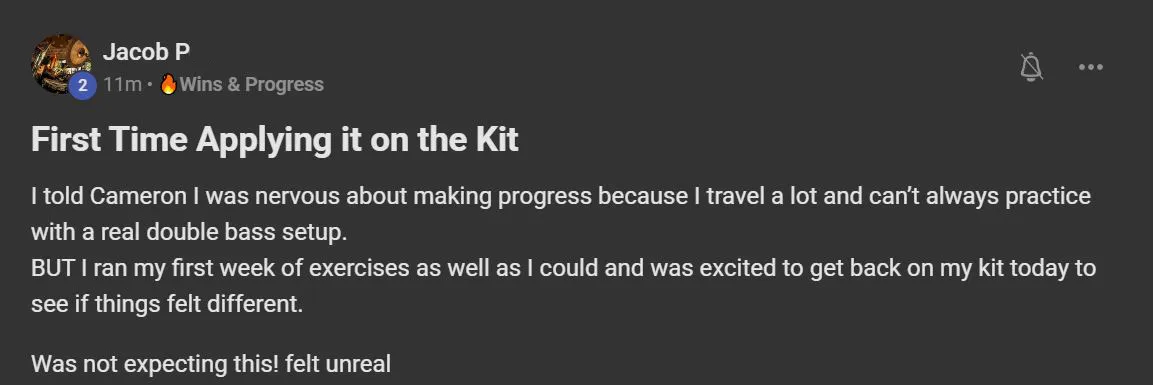 Testimonial screenshot from Jacob P