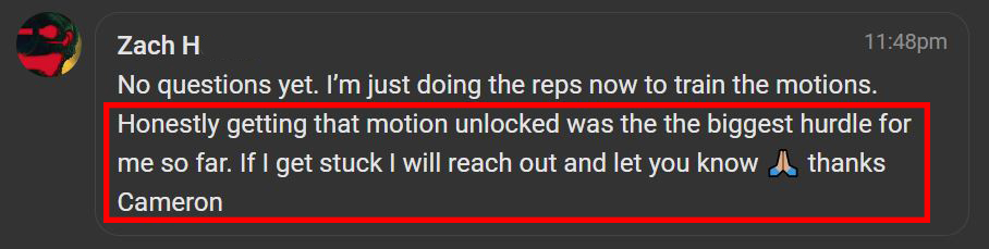 Testimonial screenshot