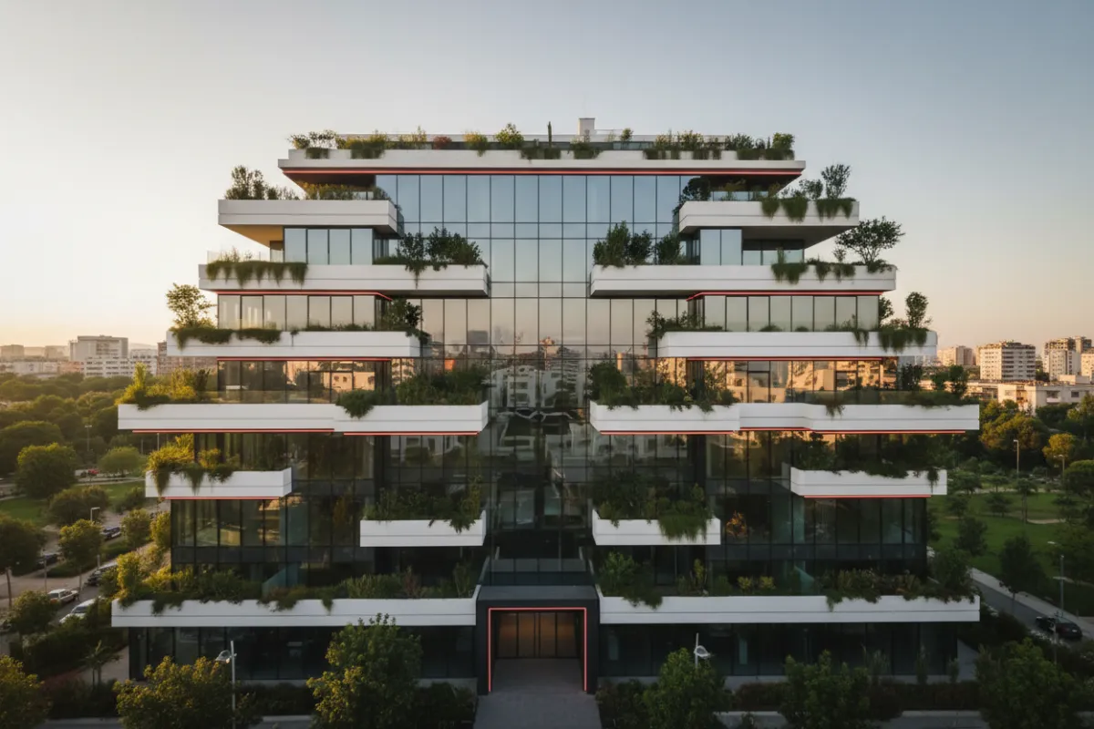 Modern architectural real estate development in Tirana Albania
