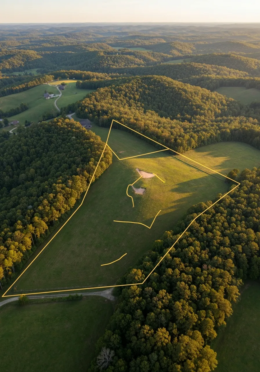 Drone aerial map showing topography and build sites