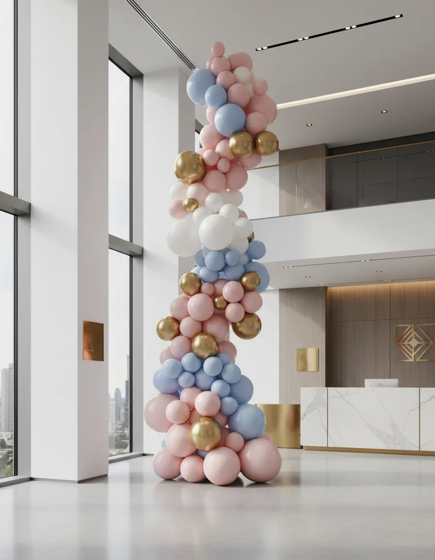 Tall balloon installation for corporate event in Orange County