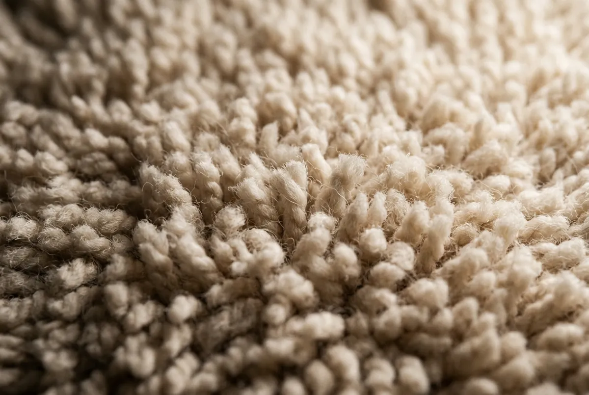 Plush wool and tailored carpet installation in modern bedroom suite