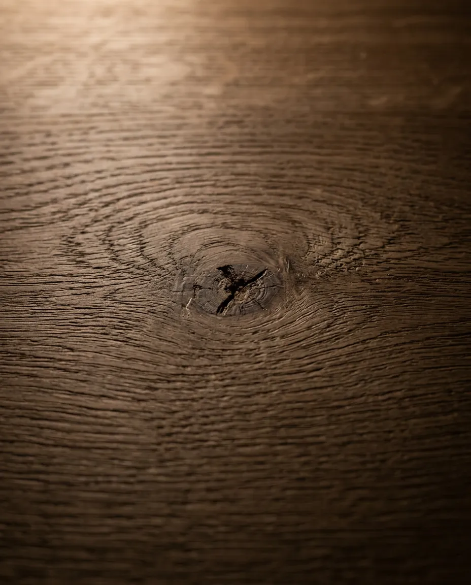 Tactile close-up macro texture of premium European white oak hardwood grain and natural satin finish