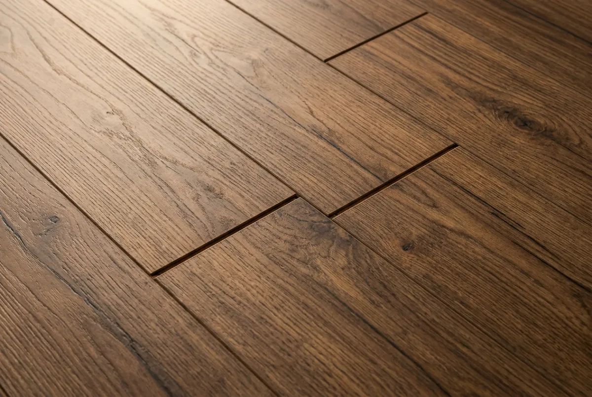 High density performance laminate flooring with natural timber finish