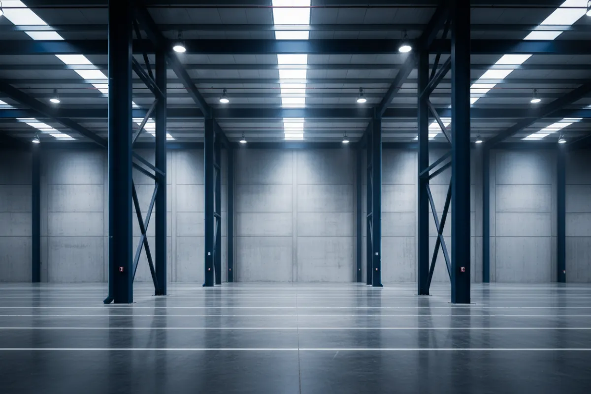 Warehouse or industrial facility with professional paint job