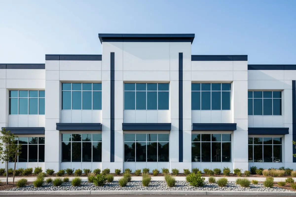 Commercial building exterior with fresh paint