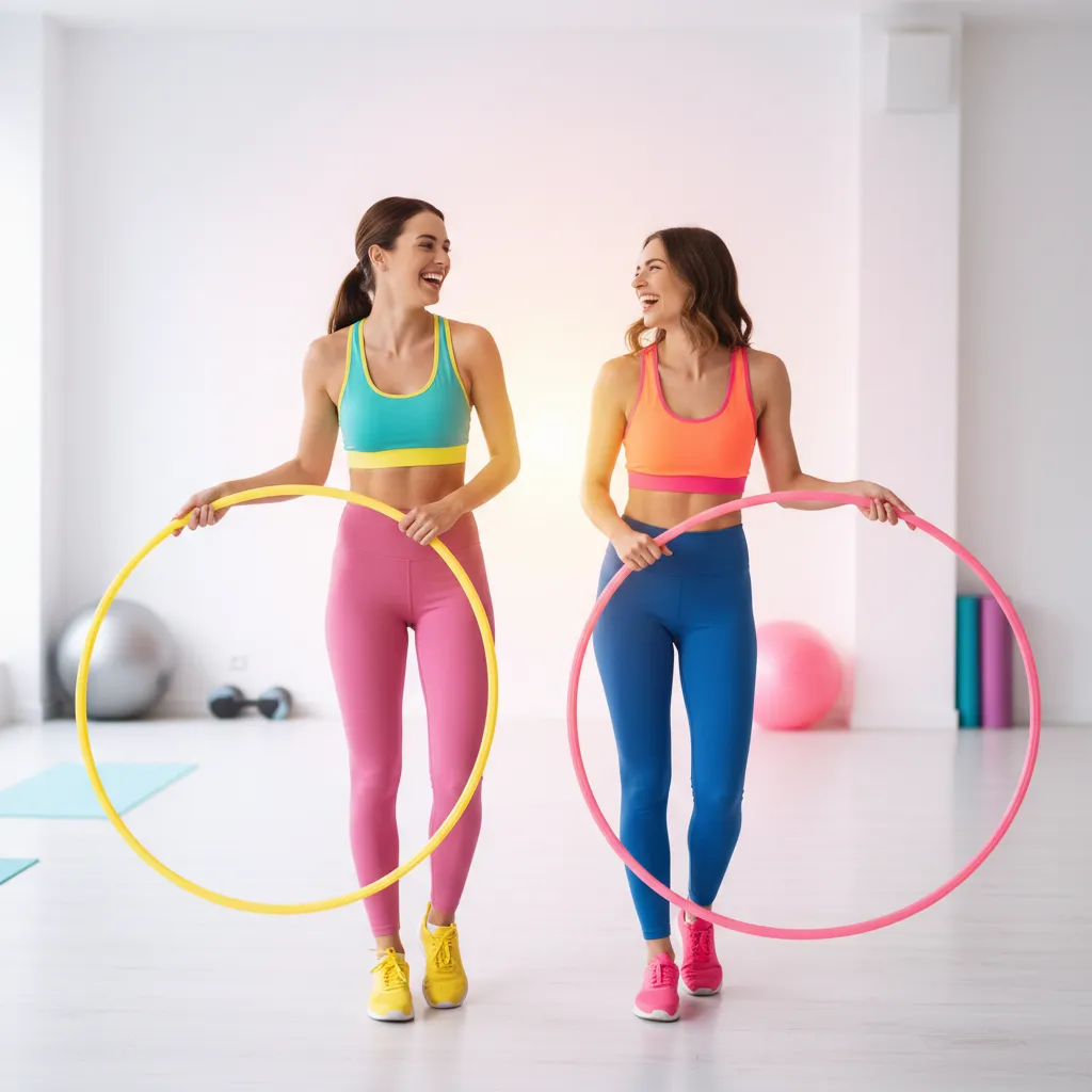 Beginner picking up a hula hoop