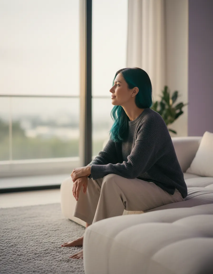 A serene lifestyle moment representing deep relaxation and connection