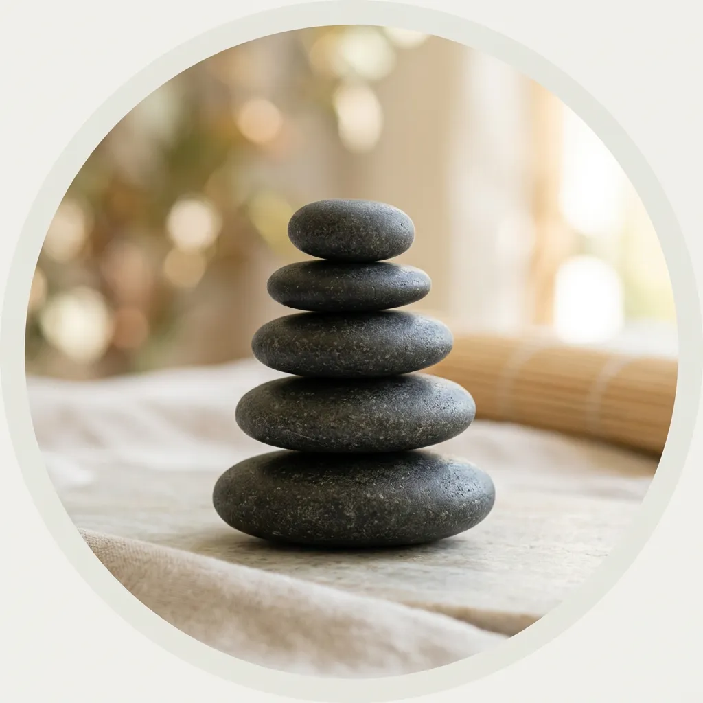 Circular thumbnail: Stack of smooth zen stones