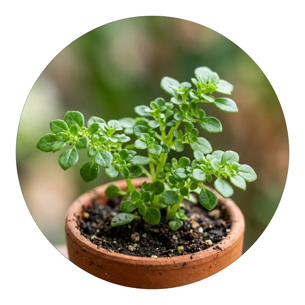 Circular thumbnail: Close-up of a small green plant with leaves