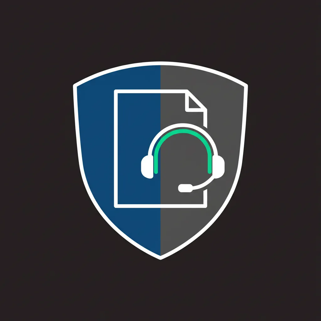 Icon representing Audit Support service (TNJ navy #000080 & gold #cba238)