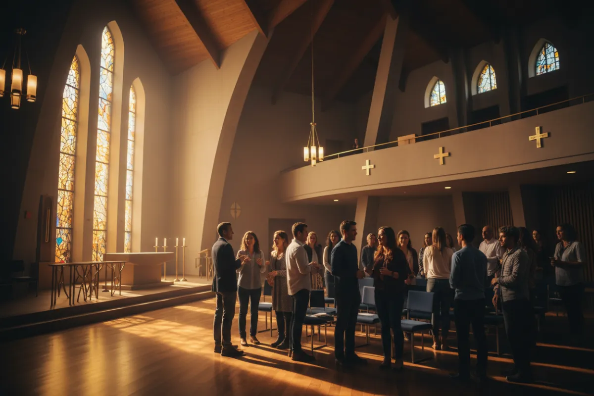 Church congregation gathering