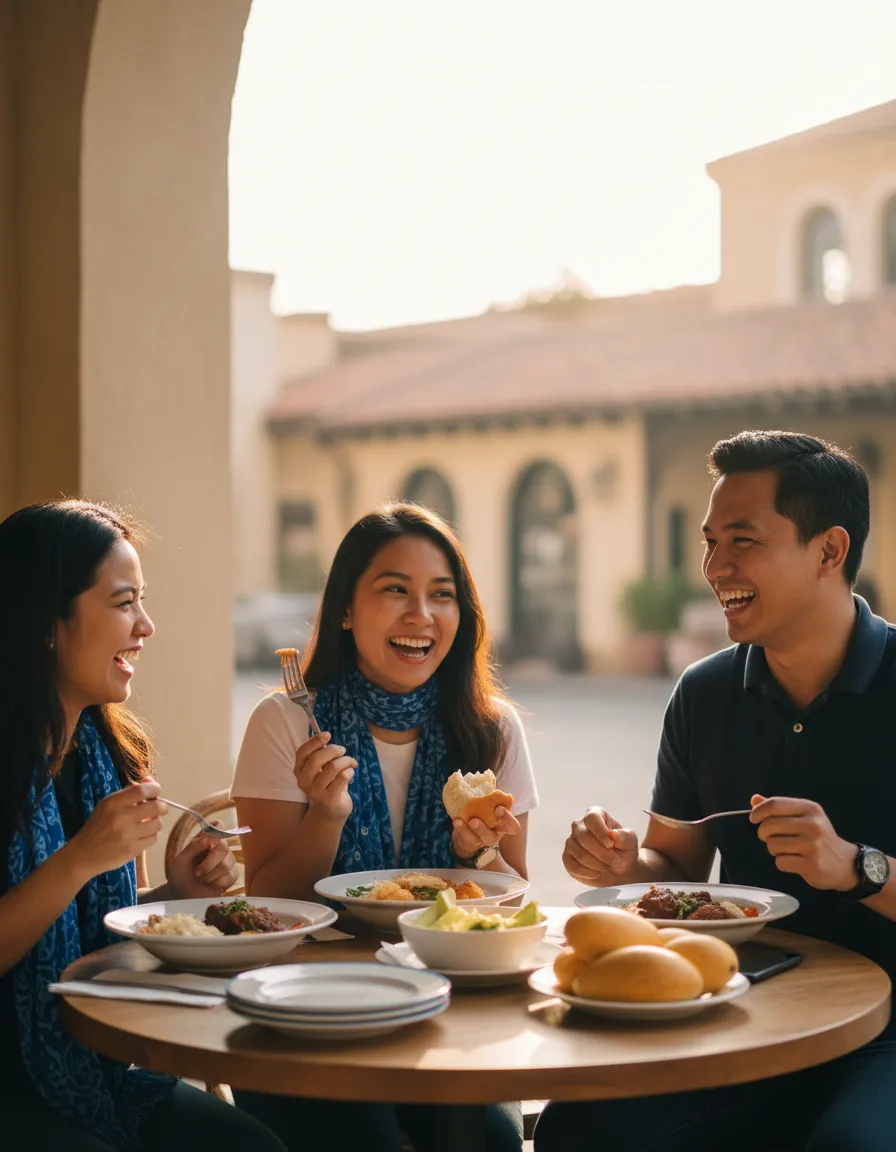Casual community gathering of Filipinos in Alexandria