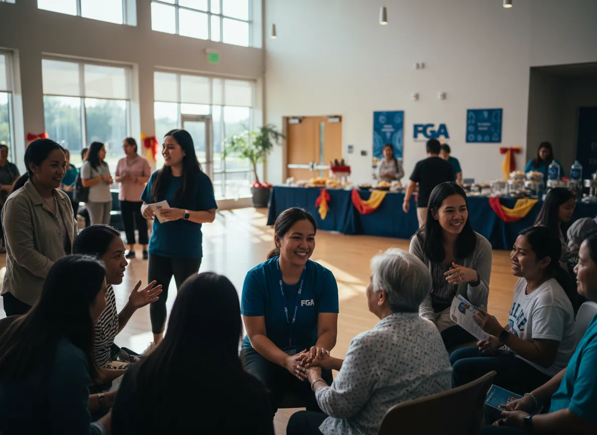 Friendly Filipino community gathering and offering support