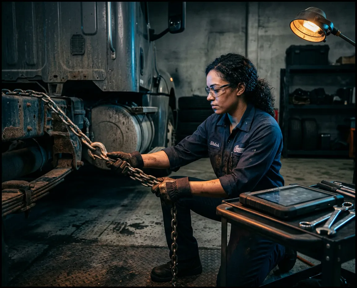 Shiloh's certified mechanic and heavy tow operator performing diagnostics in Garfield Heights