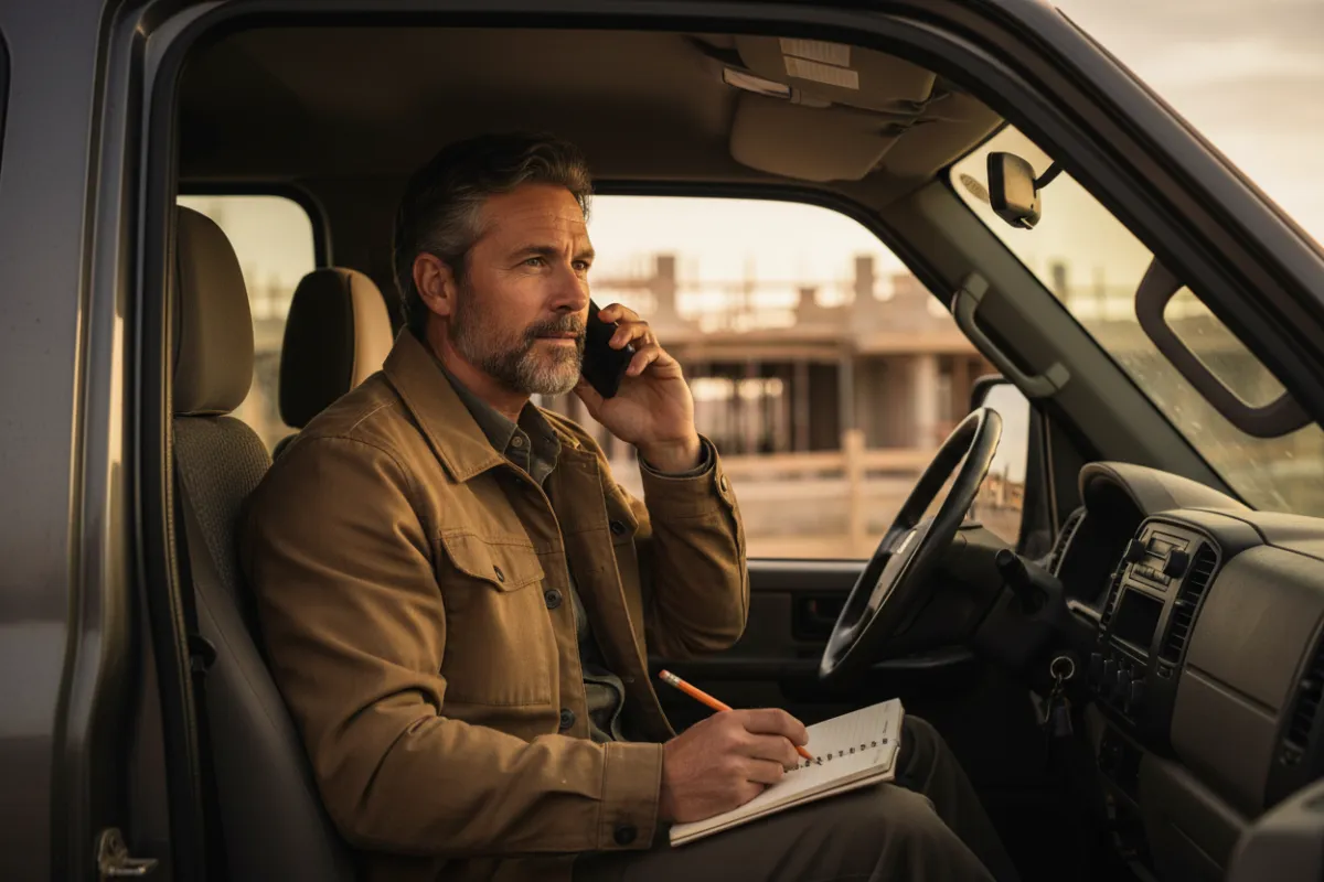 A phone call from the truck