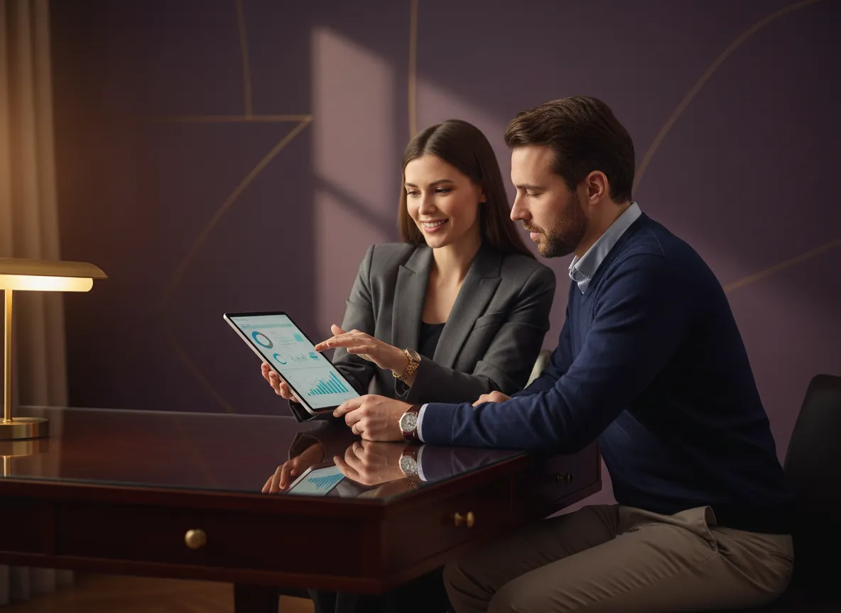 Financial expert providing clear guidance to a client