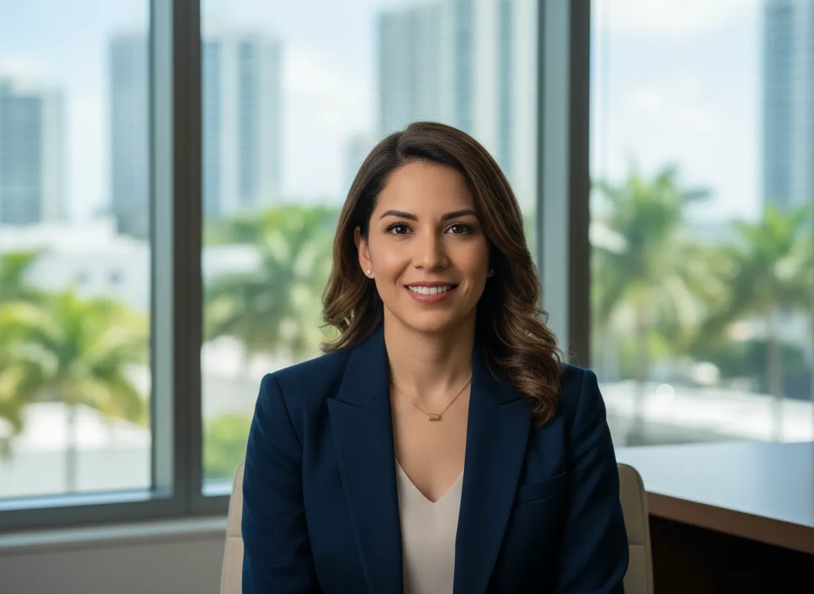 Professional portrait of insurance agent Viviana Rodríguez in Miami