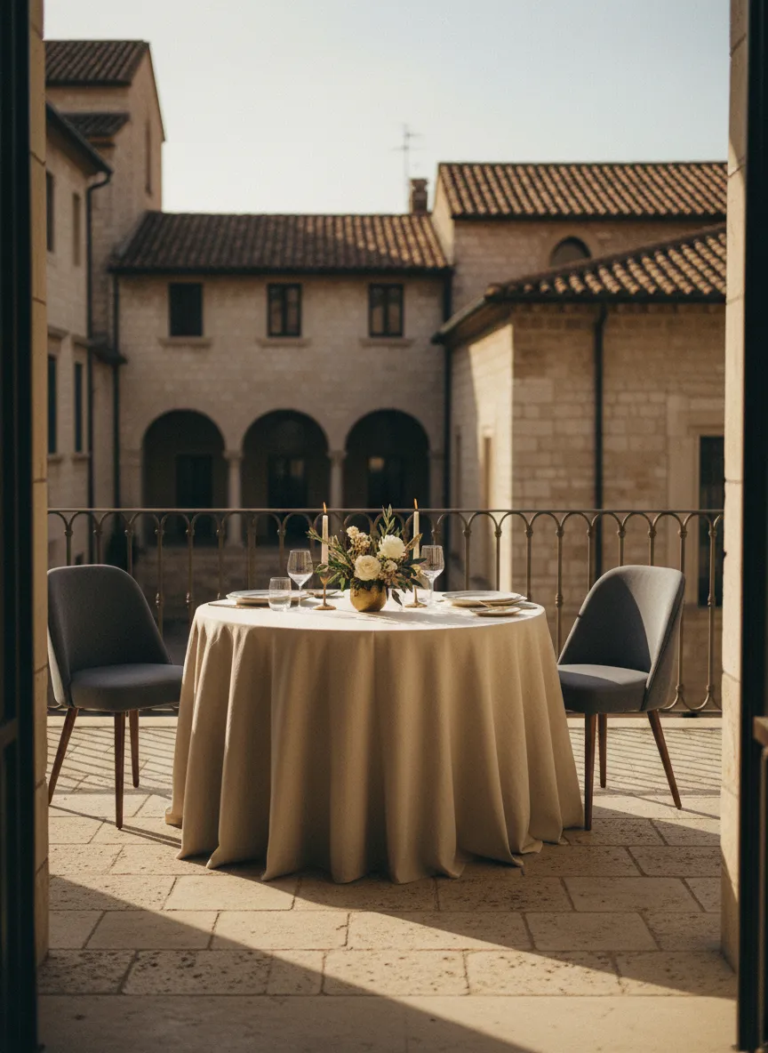 Elegant hotel terrace representing anniversary escapes.