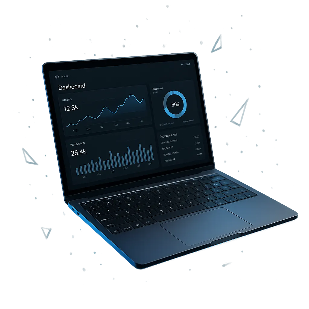Local Lead Engine 3D MacBook mockup demonstrating high-converting lead generation interface with dynamic telemetry