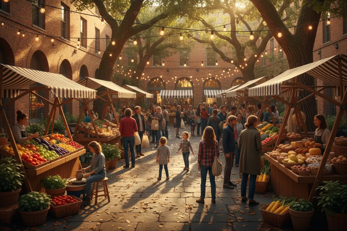 Weekly Farmers Market stalls