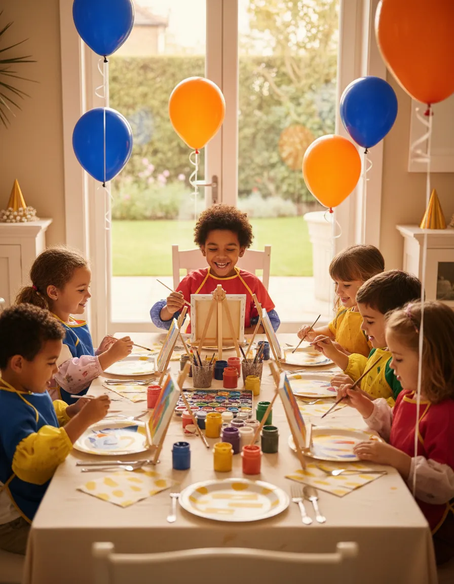 Niños divirtiéndose en un evento de Handicraft Party