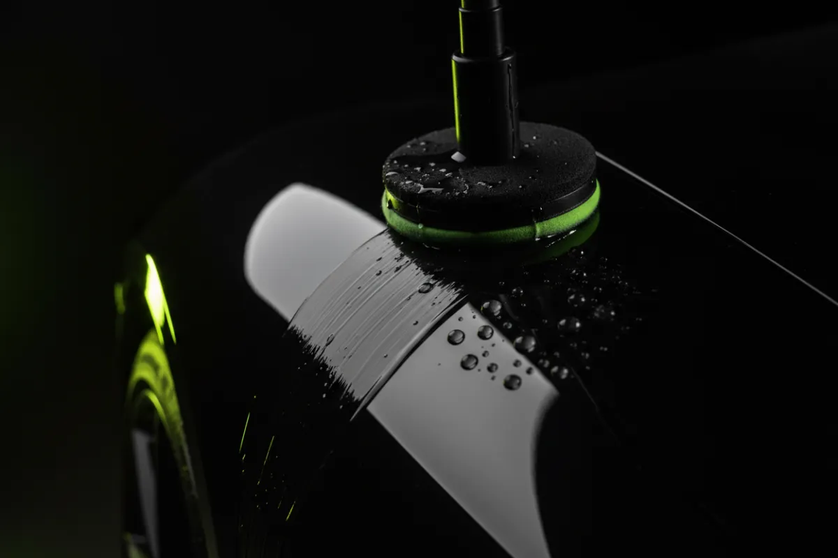 Ceramic coating application on a vehicle