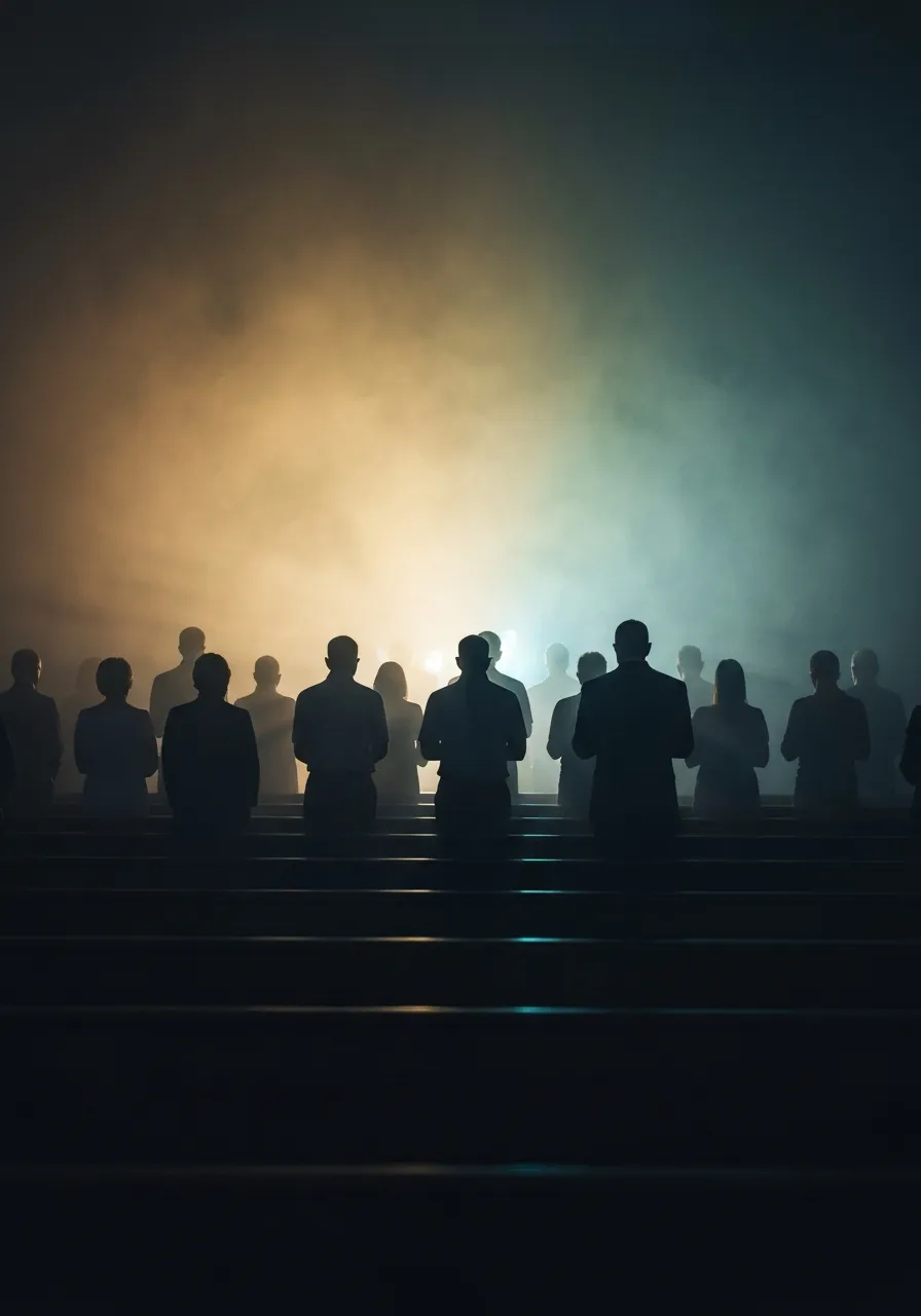 Atmospheric cinematic shot of authentic worship and meaningful fellowship in Hilo