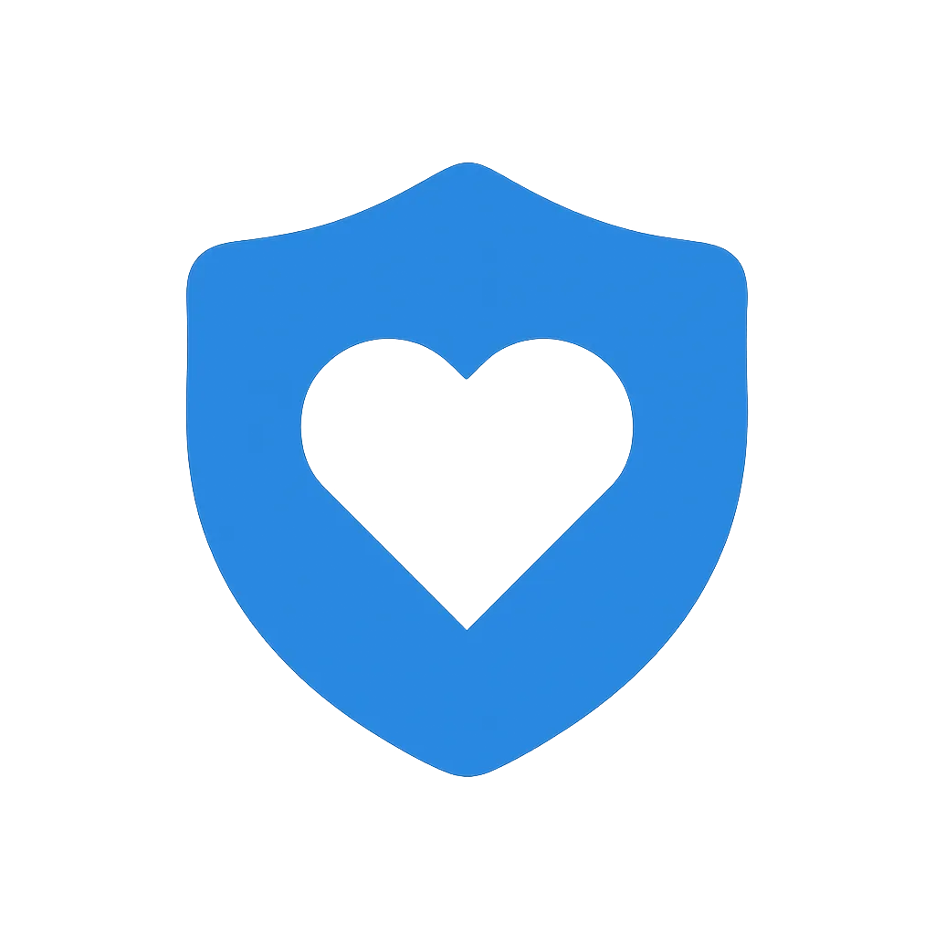 Health & Safety icon (shield with heart/check).
