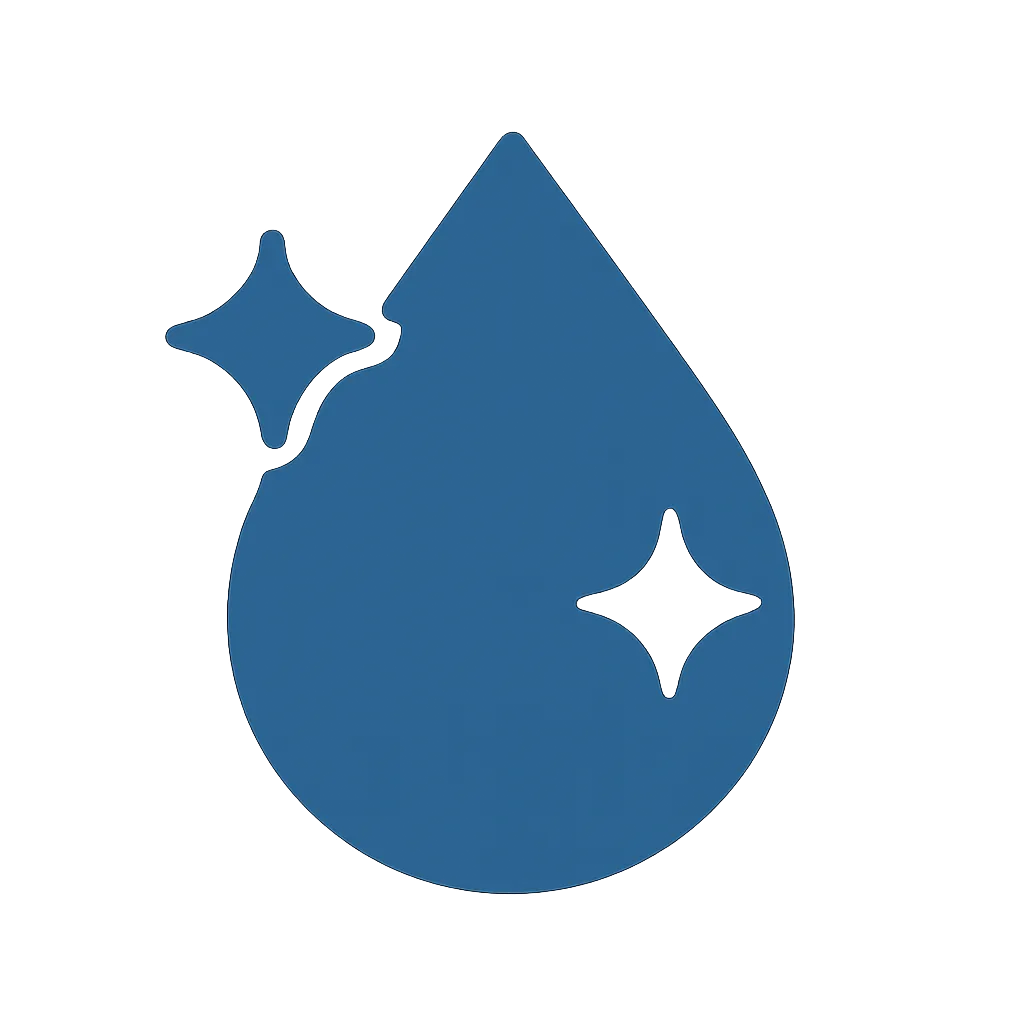 Crystal Clear Water icon (water drop with sparkle).