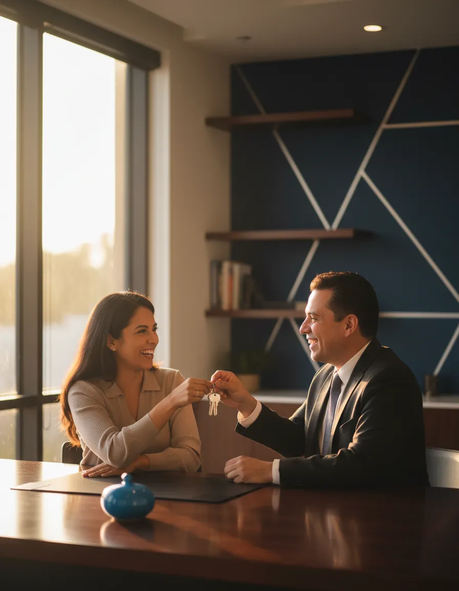 Fast home loan closing handshake in La Puente