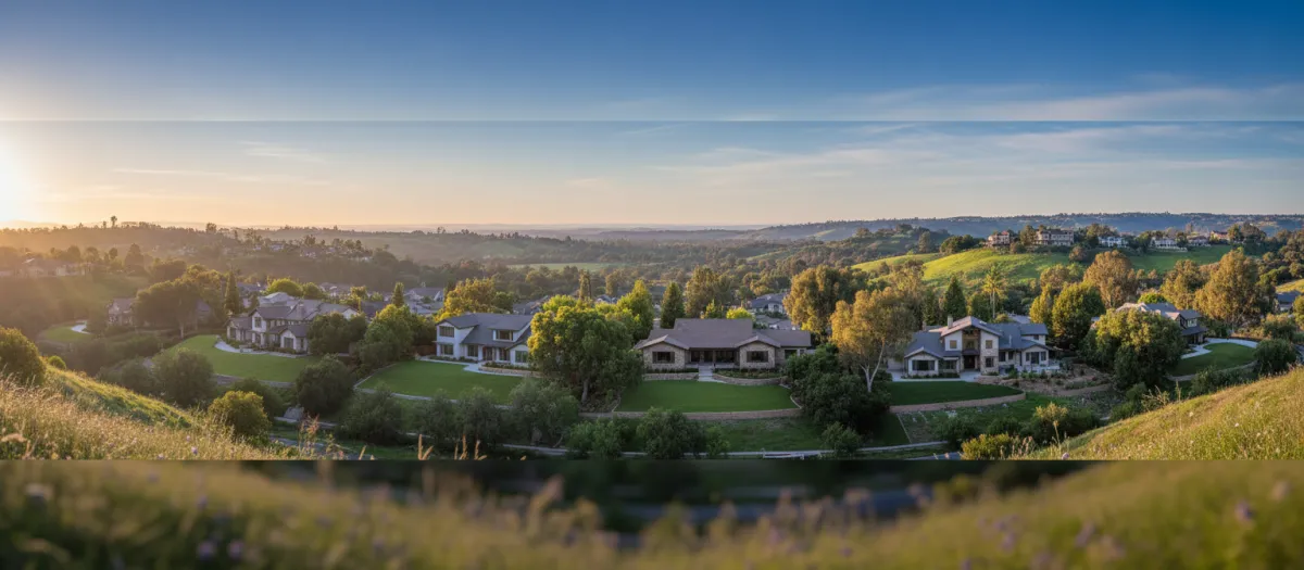 Scenic view of West Covina CA neighborhoods and parks