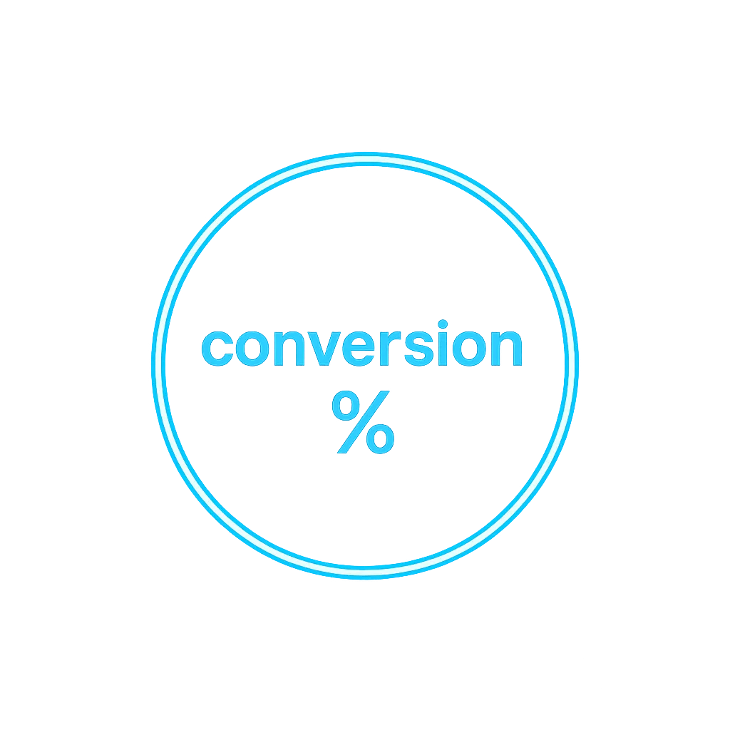 Glowing circular conversion badge