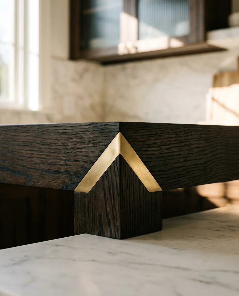 Architectural interior craftsmanship detail showing precision joinery and natural lighting