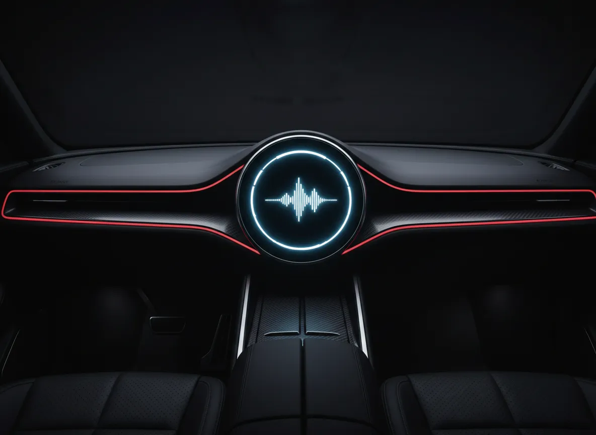 High-tech interior close-up of MINI OLED display